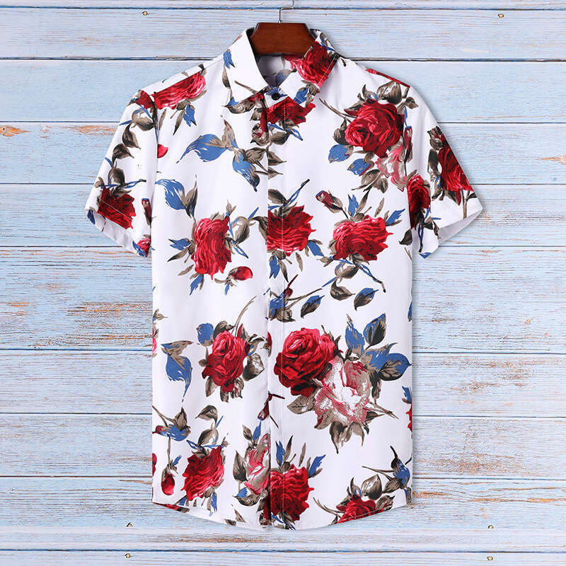 Hawaii Heat Sublimation Thin Men's Short sleeved Shirt, American Beach Coat, 2025 New Style, Unique and Elegant Clothing