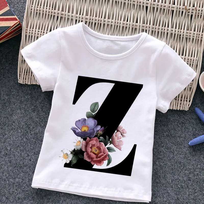 Alphabet Kids Baby Fashion Childrens Printed T-shirt Short Sleeve Clothes Boys and Girls Round Neck Letter Print T-shirtT250306