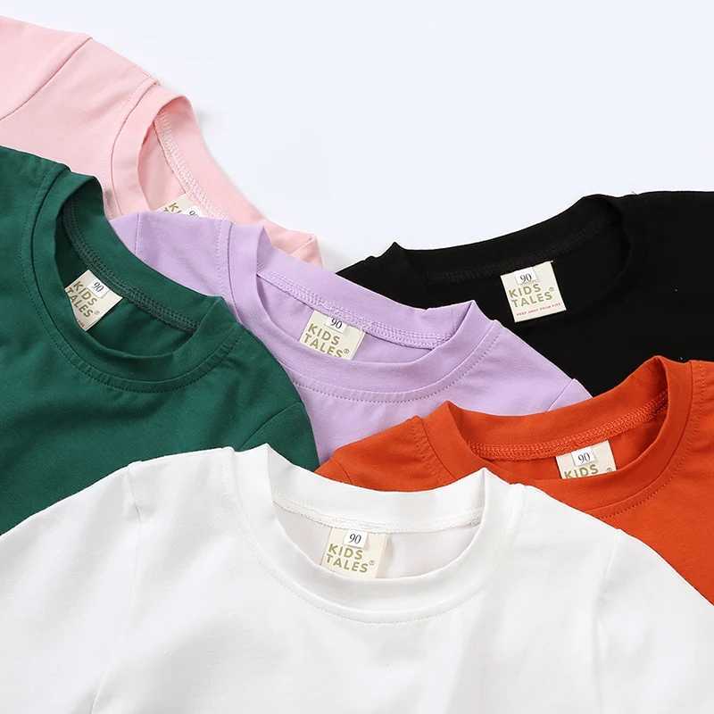 1-9T Summer Kid Toddler Little Boys Girls Casual Loose Basic Top T-Shirts Childrens Clothes Solid O-neck Short Sleeve Blank TeeT250306