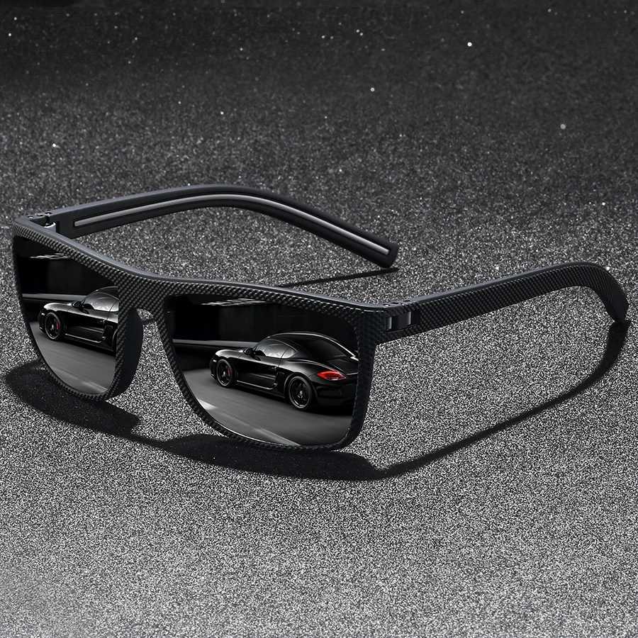 Classic Vintage Check Pattern Square Polarized Sunglasses Men Women Fashion Fishing Driving Man Sun Glasses UV400 Retro EyewearXJ250306