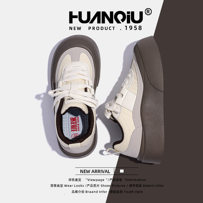 Global Thick soled Casual Board Shoes for Women ZHQ68209 Spring New Style Student Height Increasing Versatile Height Increasing Casual Women's Sh