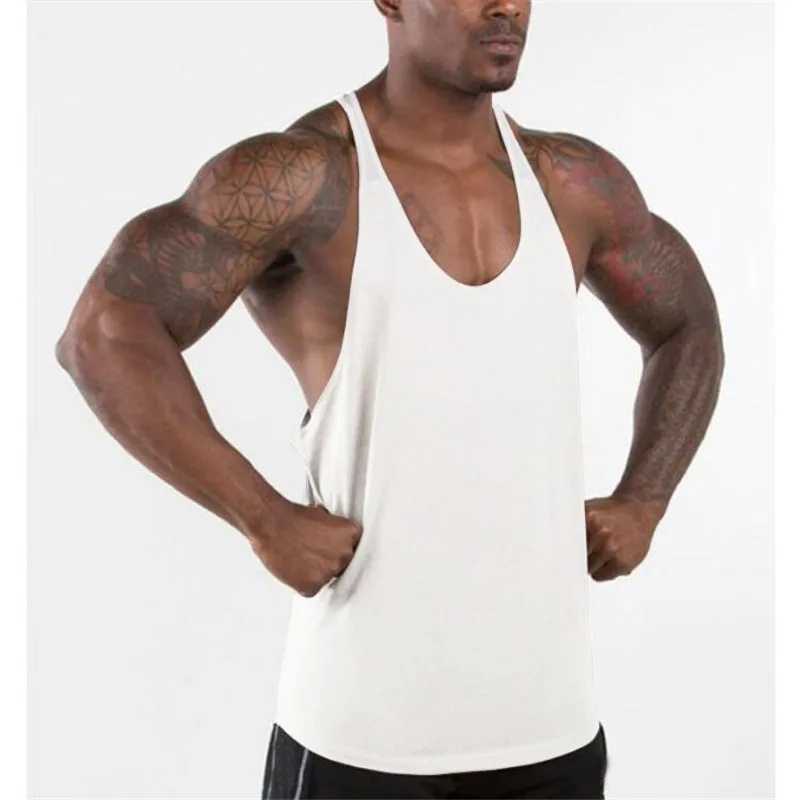 Muscleguys Gyms Singlets Mens Blank Tank Tops 100% Cotton Sleeveless ShirtBodybuilding Vest and Fitness Stringer Casual ClothesT250318