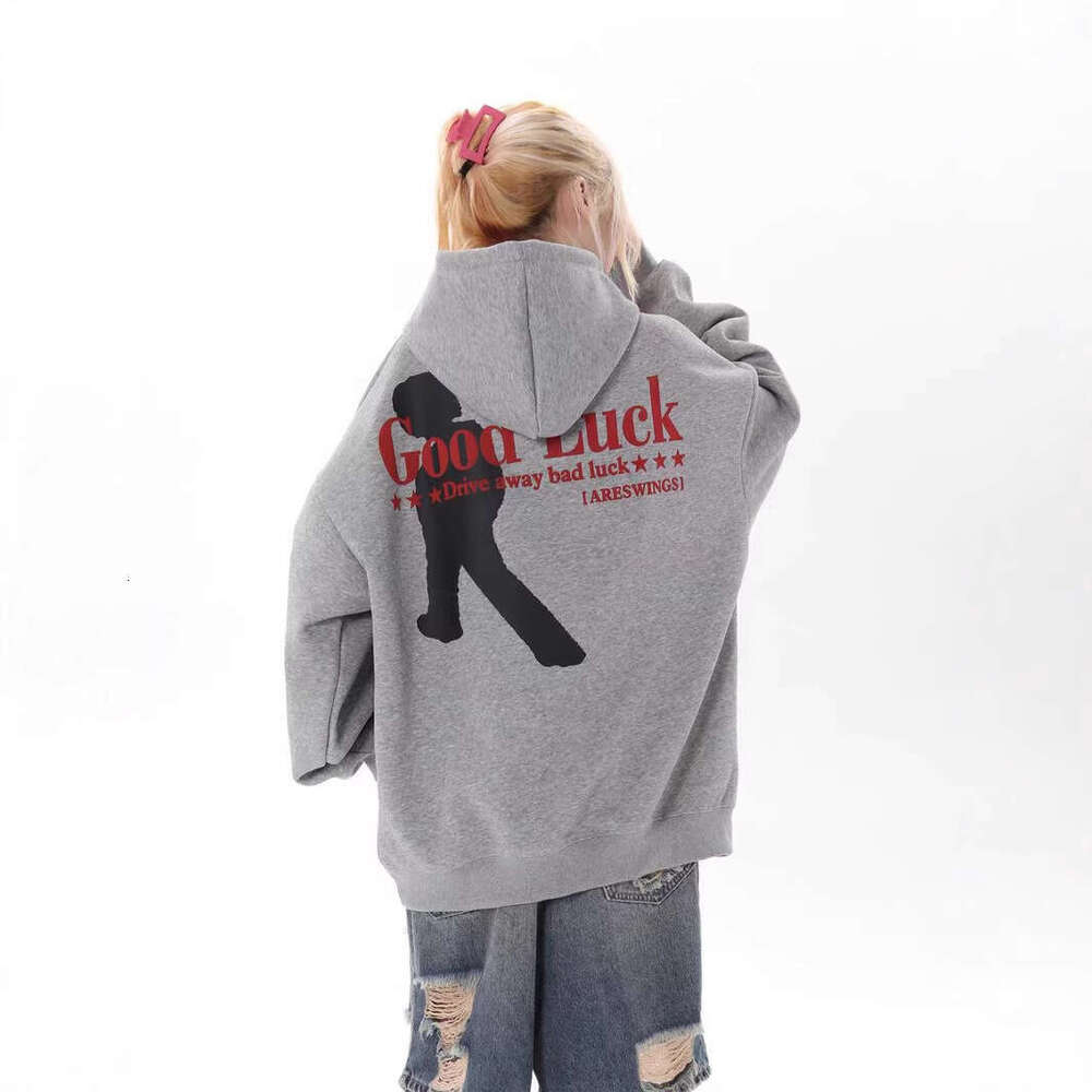 American letter hooded sweatshirt print unisex lazy hip-hop loose top
