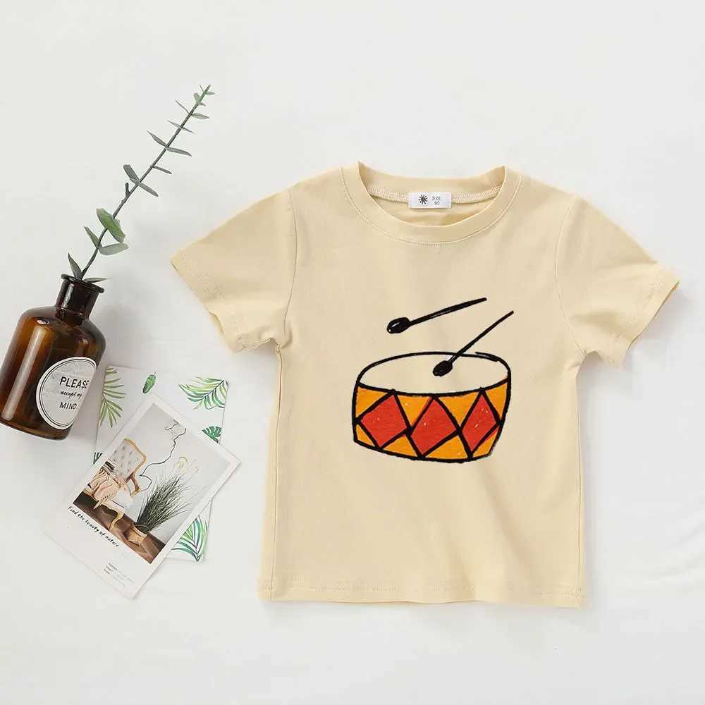 Summer Kids T-shirts Candy Color Tops for Boys Girls Tees Fashion Pattern Children Blouse Toddler Outfits Baby Clothing T250603