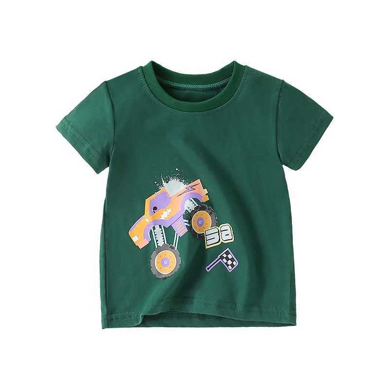 Jumping Meters New Summer Cars Tshirts For Boys Girls Fashion Clothes Print Hot Selling Cotton Baby Tees Tops ChildrensT250306