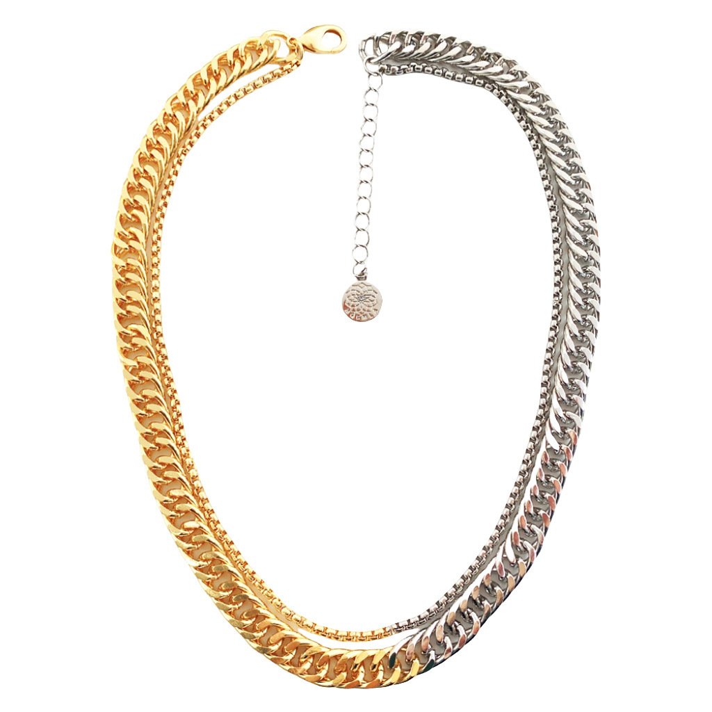 Simple Retro Niche Black And White Gold Ins Fashion High-grade Cuban Necklace Women's Jewelry