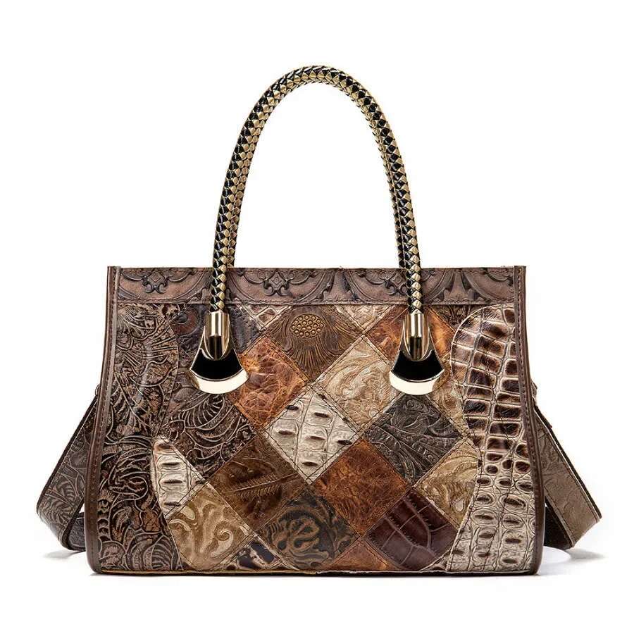 Women Multicolour Handbags Purses Real Leather Shoulder Designer Female Casual Tote Travel Bag Ladies Girl Hand Bags