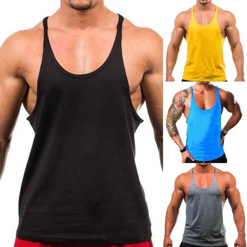 Brand New Plain Tank Top Men Bodybuilding Singlet Gyms Stringer Sleeveless Shirt Blank Fitness Clothing Sportwear Muscle VestT250318