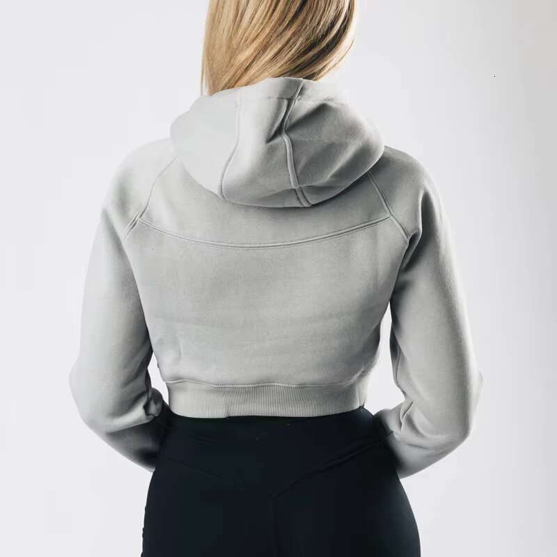 High-End Women's Hoodies Slim Fit Cropped Pullover Embroidered Printed Techniques Knitted Hooded Autumn/Winter Private Label