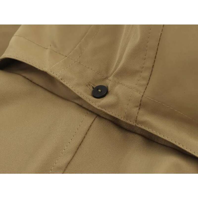 TRAF ZR Khaki Hooded Windbreakers Women's Autumn Coat New In Outerwears England Style Vintage Cropped Trench
