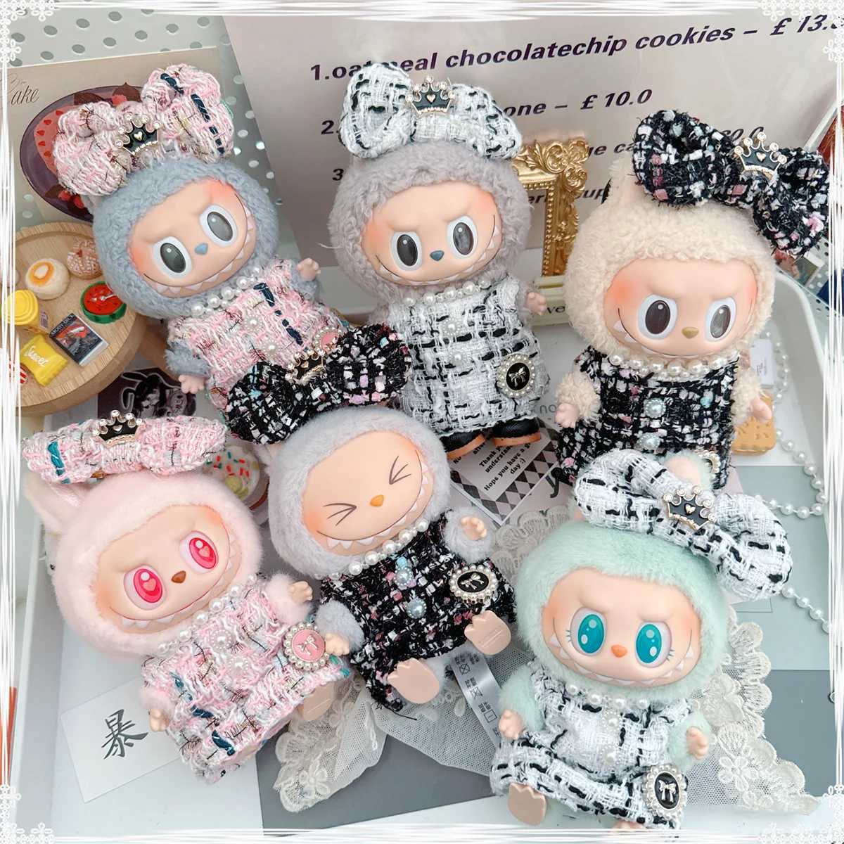 17cm Mini Doll Clothes Cute Shoes and Clothes Dress Up 17cm Labubu II Dolls Clothes Doll Accessories Sitting Party Game Gift ToyT250306