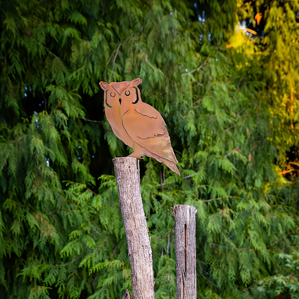 1 Piece Rustic Metal Owl Garden Decor Art Deco Piece Rust Over Time Natural Crafts Perfect Outdoor Decor Thanksgiving Father's Day Mother's 