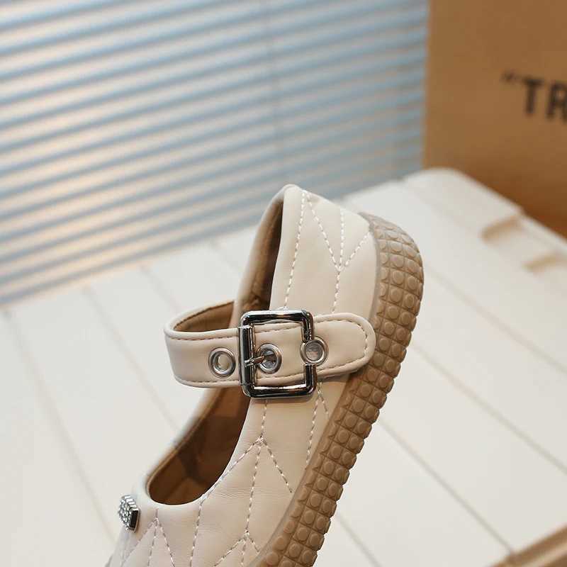 Girls Rhinestones Shoes 2024 New Fashion Spring Autumn Kids Children Buckle Comfortable Princess Soft Rubber Causal Shoes BabyT250306