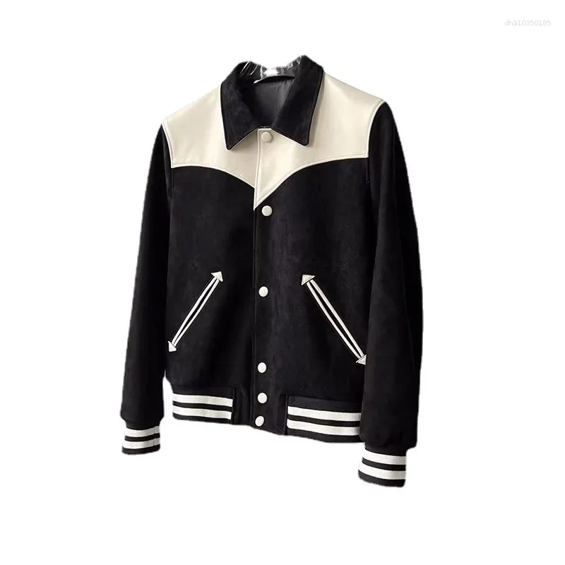 Men's Jackets Trendy Long Sleeve Lapel Jacket For Men Casual Artistic Autumn Winter Arrival Cool Motorcycle Wear Loose Fit Outerwear