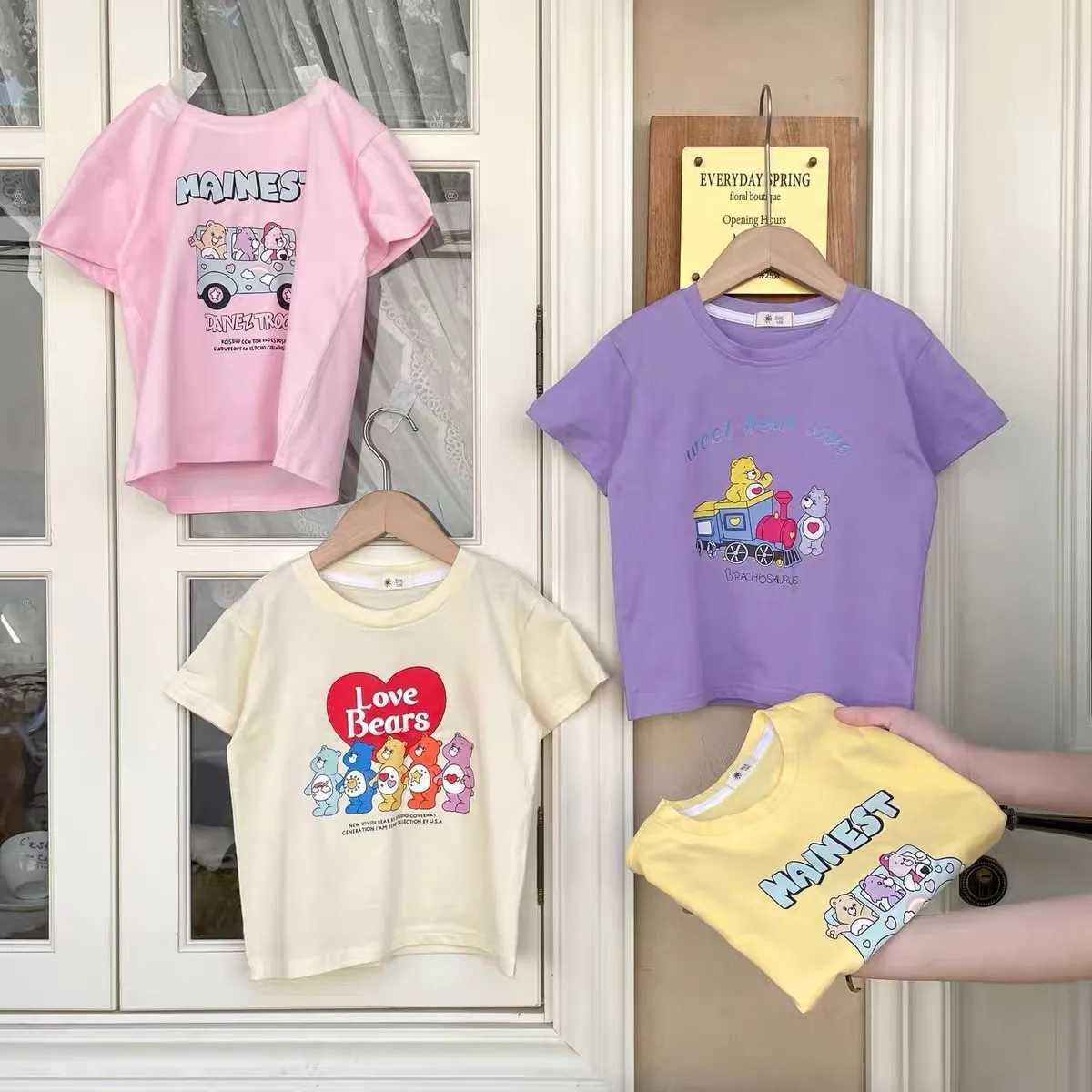 Cute Little Bear Printing T-shirt New Baby Trendy Summer Costume Boys And Girls Cartoon Tees Baby Loose Thin Short-sleeved TopsT250306