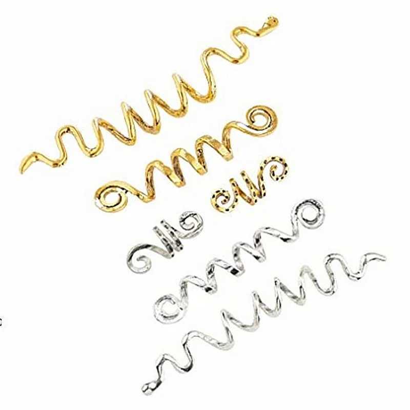 Ethnic spiral hair accessories set alloy snake round dreadlocks hair loop buckle X250306