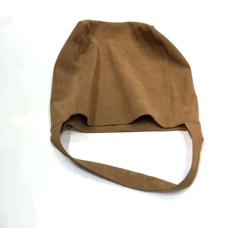 Bucket Leather Women Lazy Tote Bag Suede Cowhide Single Shoulder Large Capacity Commuter Trend In Japan
