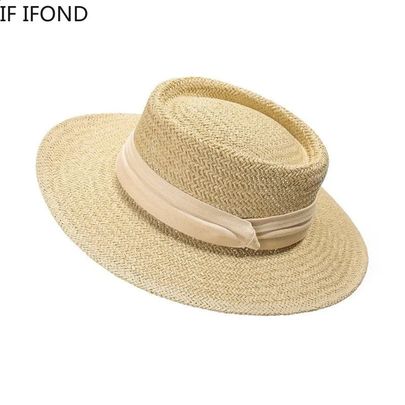 Spring Summer Breathable Straw Hats For Women Fashion Casual Fedora Hat Outdoor Concave Top Travel Hats Panama Beach Sun Hat 250303