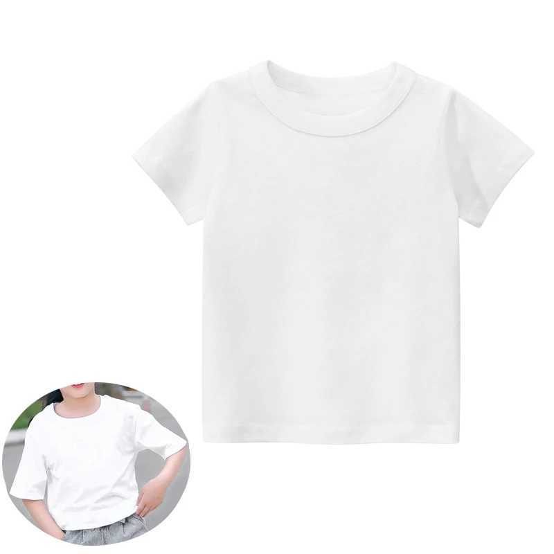 Summer Thin Kids Plain T Shirt Tops Child Boys Girls Short Sleeve Solid Color Cotton Clothes White Black Children Tees 1-8 YearsT250306