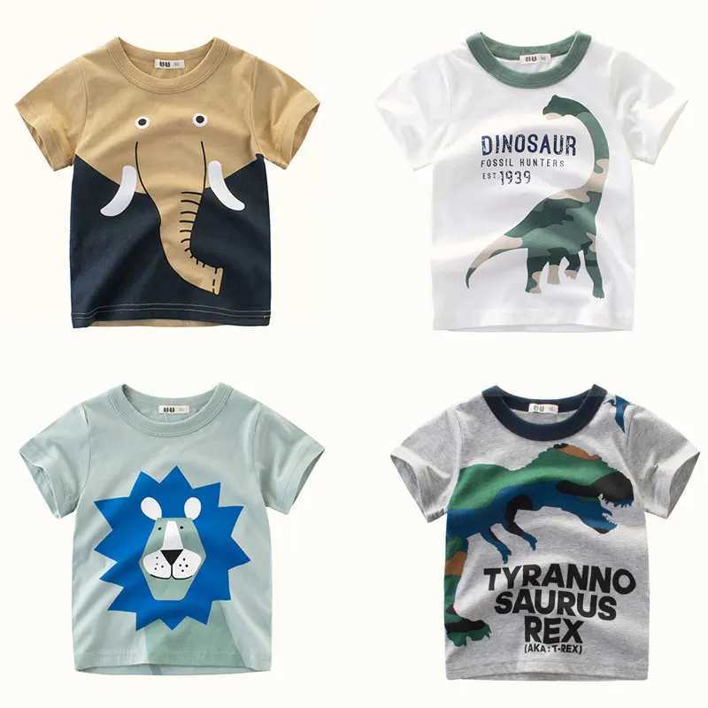 New Summer Children 3D Cartoon T-shirt for Boy Animal Printing Dinosaur Shark Boys T Shirt Girls Tops Tees Cartoon Kids ClothesT250306