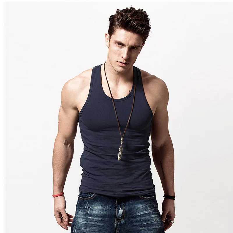 2025 Brand Clothing 95% Cotton Men Tank Tops Casual Gilet For Male Sleeveless Man Vest Gymclothing fitness Men Vests Top NewT250318