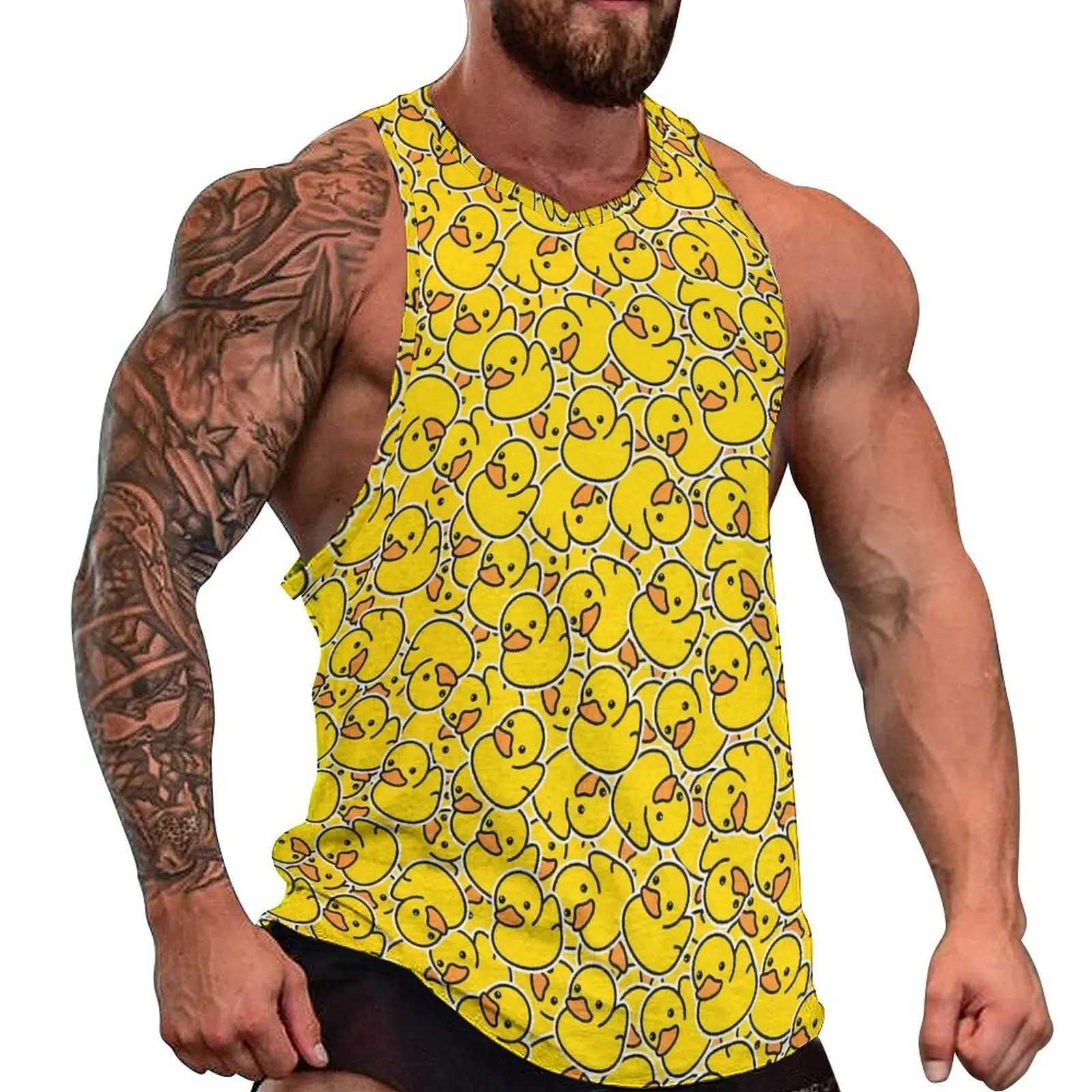 Funny Duck 3D Print Tank Tops Mens Fashion Streetwear Vest Oversized Sleeveless Tank Top Bodybuilding Fitness Gym Man ClothingT250318