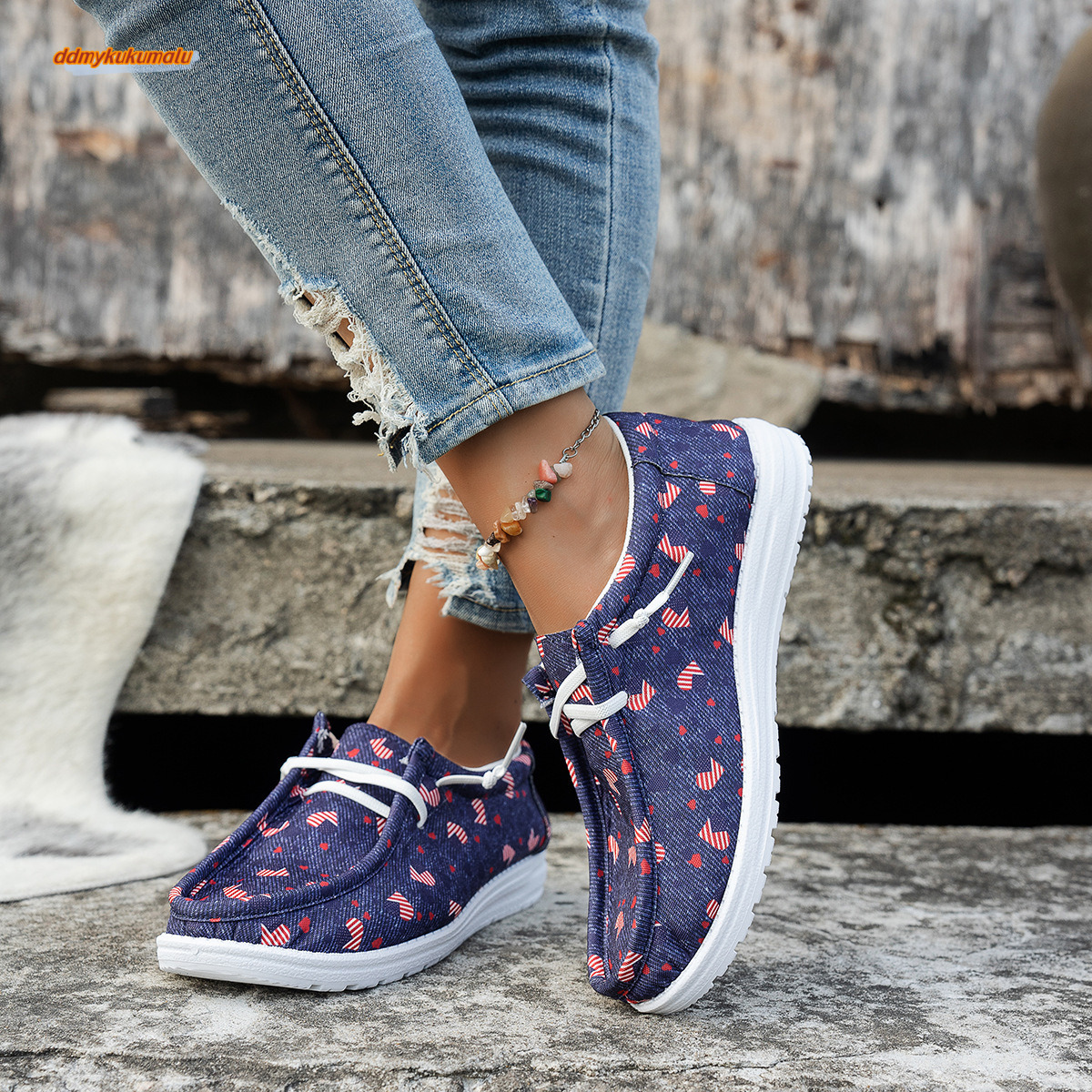 2024 New Fenghua Duo Front Strap Low Top Large Fashion Sports Women's Casual Single Shoes #ddmykukumalu