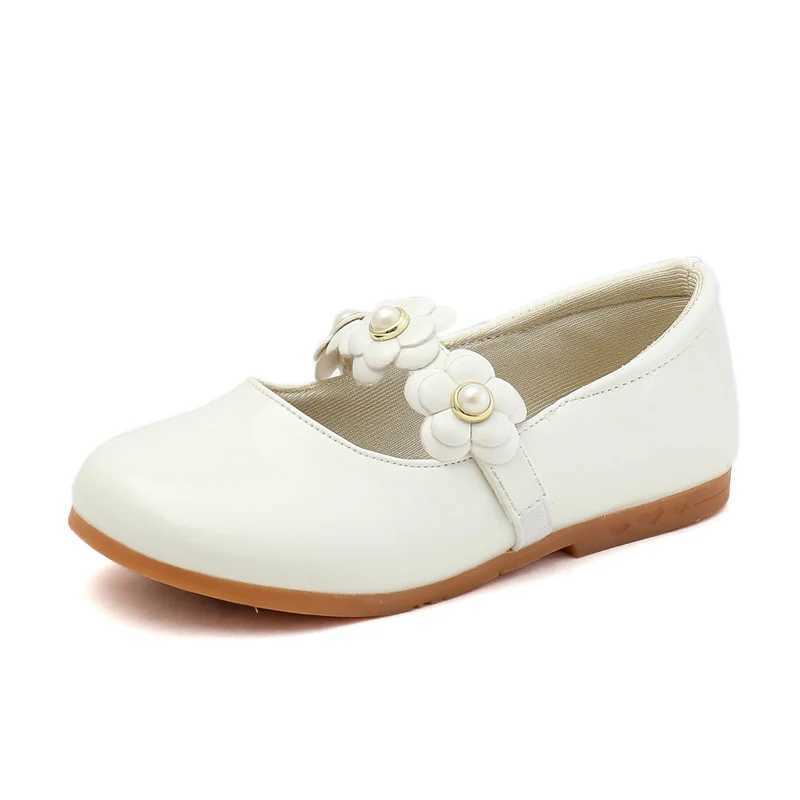Baby Moccasins Kids Dress Shoes for Party Autumn Girls Leather Flats with Flowers Princess Sweet Children Shoes for School 26-36T250306