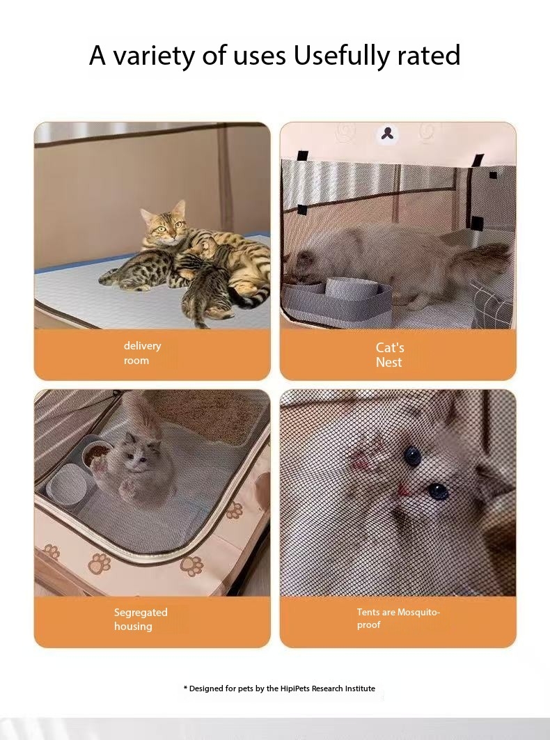 2025 new Cat delivery room, cage, rectangular enclosed breeding cat nest, folding fence, indoor household tent