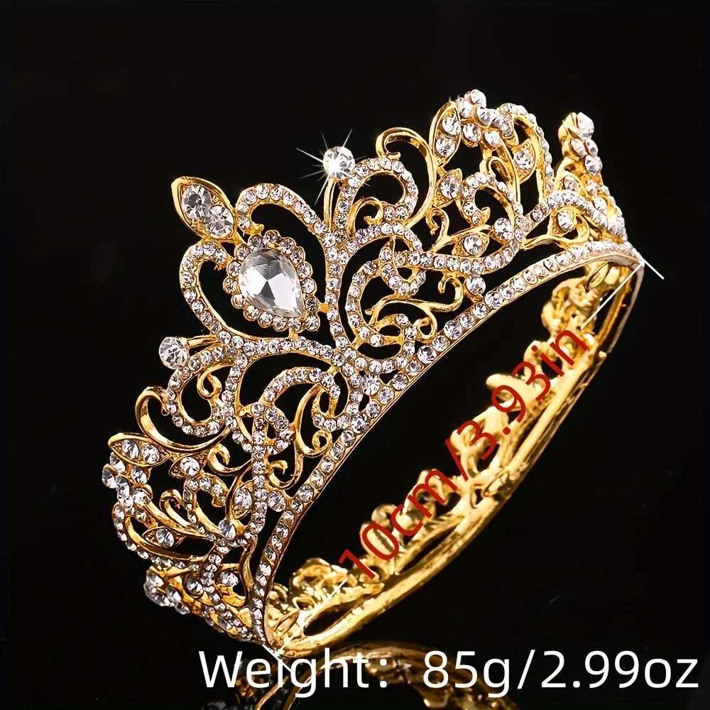 Fl Round Crystal Rhinestone Wedding Tiaras Bridal Hair Accessories Kids Crown for Cake Topper Festival Party Pr Gift X250306