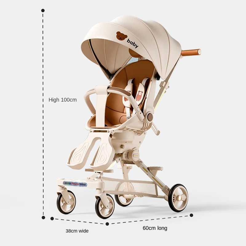 Lightweight stroller Childrens stroller baby can lie down and sit High Landscape Two-way Seat Foldable Multifunctional StrollerXJ250306