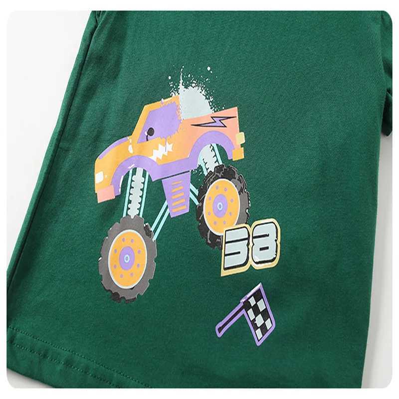 Jumping Meters New Summer Cars Tshirts For Boys Girls Fashion Clothes Print Hot Selling Cotton Baby Tees Tops ChildrensT250306