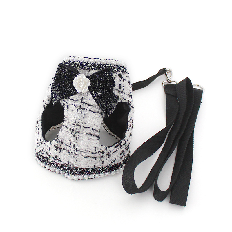 Chic Designer Dog Vest Harness, Ins-style Luxury Pet Supplies, Yorkie Dog Harness Leash for Small Dogs