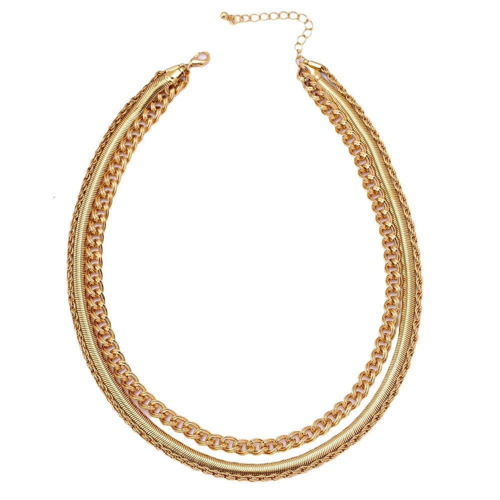 Boho Style Fold Wear Snake Bone Chain Women Fashion Trend Metal Necklace Jewelry