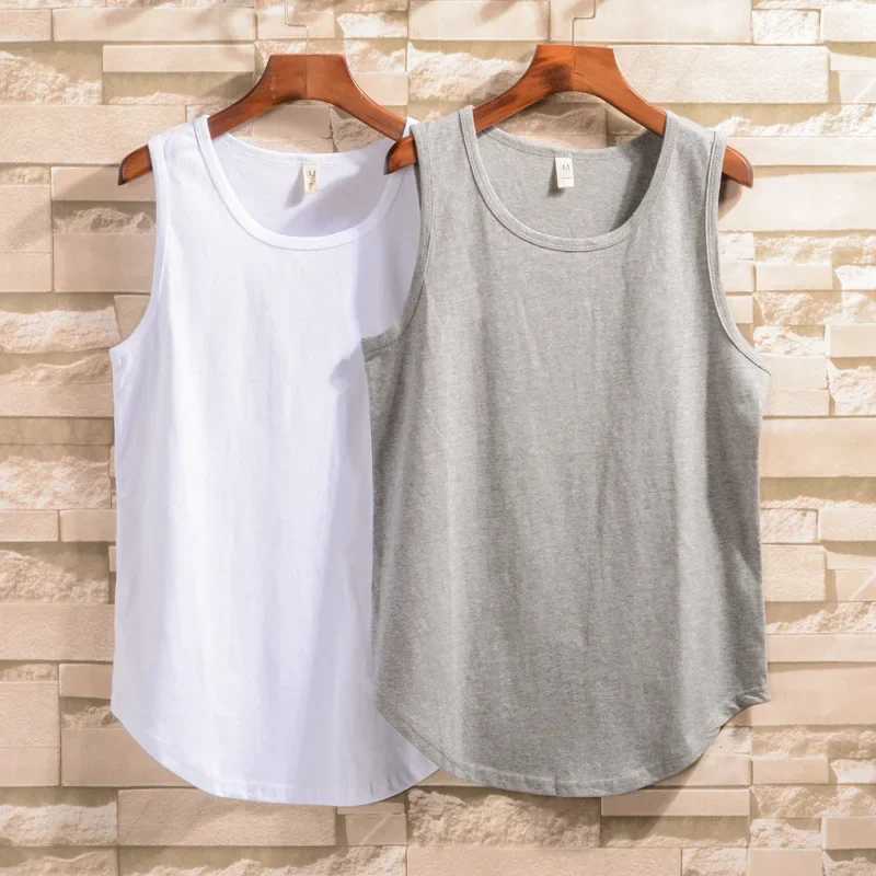 MRMT 2025 Brand New MenS Vest Cotton Solid Tank Top For Male Medium Long Pure Cotton Sweatwicking Tank Tops Sports Fitness VestT250318