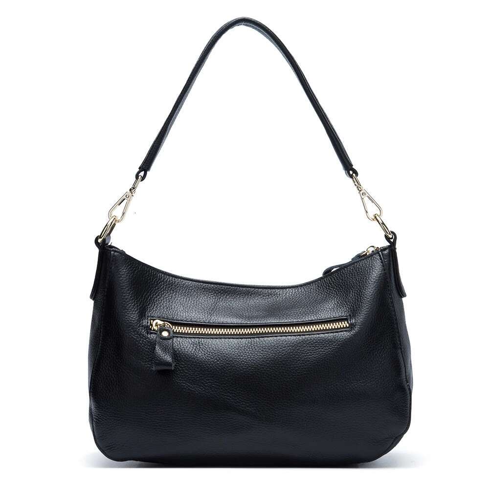 Zency Genuine Leather Women Half Moon Shoulder Bag Fashion Casual Tote Ladies Crossbody Purse Elegant Charm Female Handbags