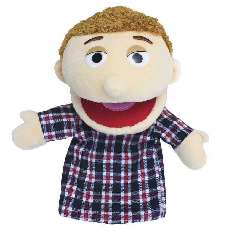 Free shipping Lovely Family Hand Mouth Opening Plush Role Playing Puppets For Children Storytelling Teaching Toys