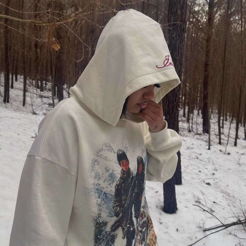 Loose versatile American style printed hooded sweatshirt for little boys and girls with a casual design sense