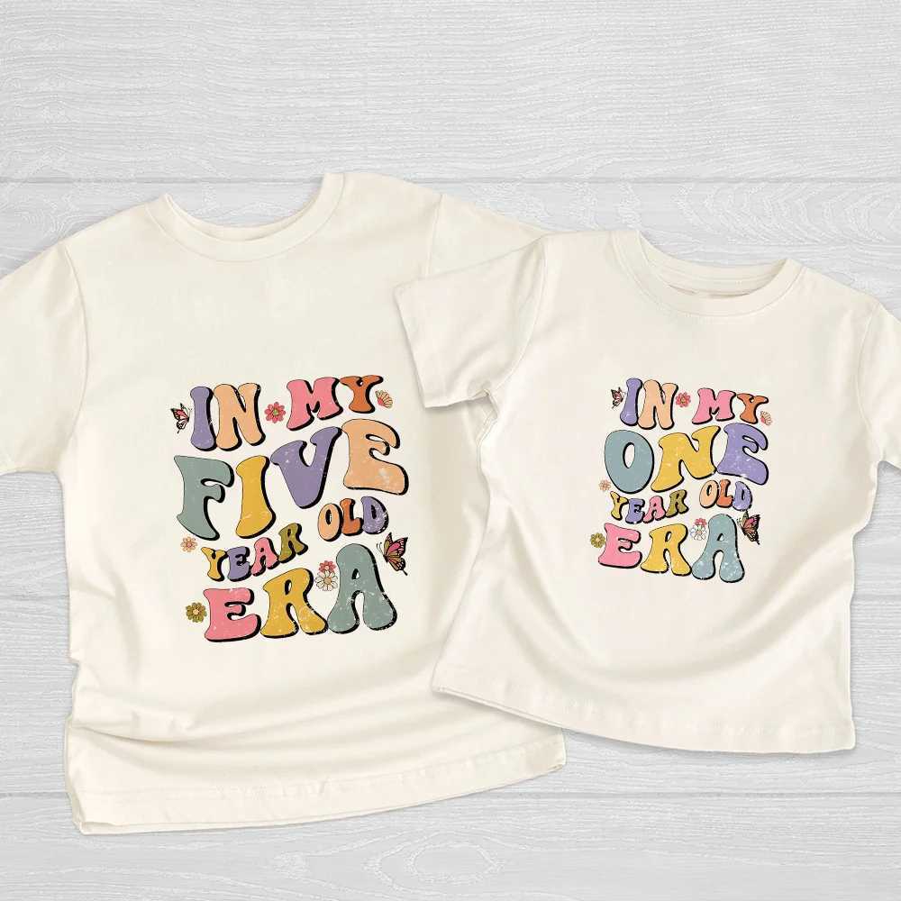 In My One Two Three Four Five Year Old Era Kid Birthday Shirt Birthday Party Kid Natural Shirts Toddler Youth Short Sleeve TeeT250306