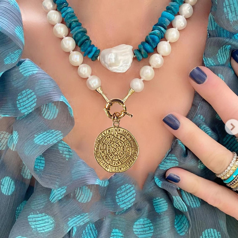 WomanS Ancient Coin charm Pendant Necklace Athena Original n Gift For Woman Vintage Accessories Fine Jewelry 250227