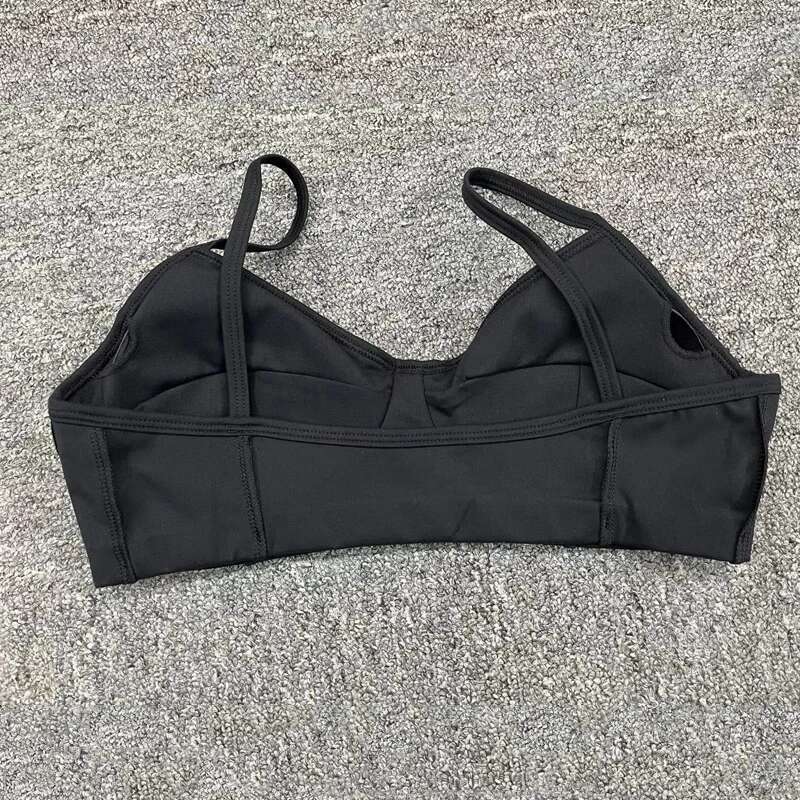Women Nude Straps Yoga Bra Squat Proof Sports Workout Chest Pad Underwear Fiess Sexy Female Active Wear Top KLMY