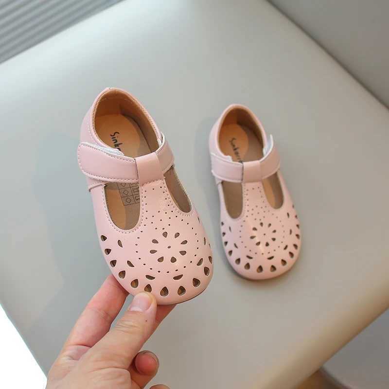 Girls Daily shoe Hook-loop Solid Colors Round Toe Shallow All-match Kids Flat Shoe Anti-slippery Stylish Comfy Children ShoeT250306