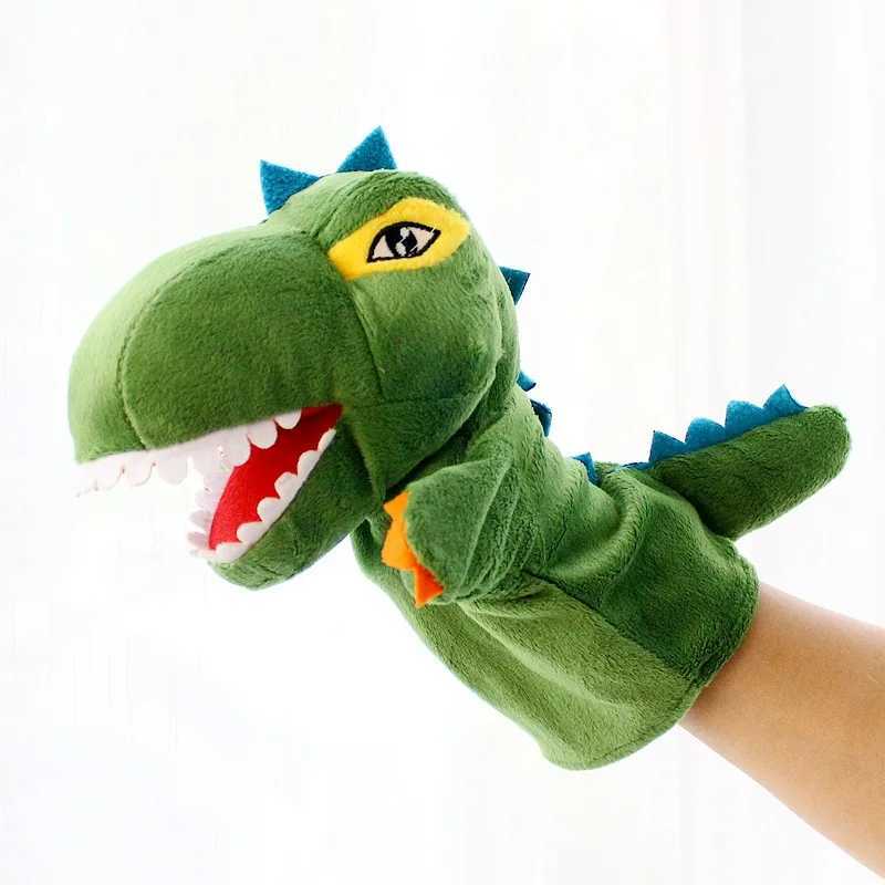Animals Puppet Plush Toys Cute Stuffed Dolls Educational Baby Toys Lion Elephant Dinosaur Monkey Children GIfts W250306