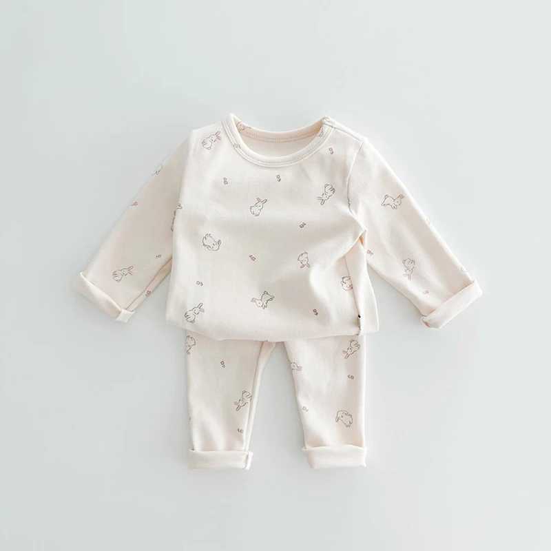 Kids Work Set Pure Cotton Cartoon Floral Boys Sleepwear Girls Loungewear Suit Children Sleep Set 1-6Y M250306