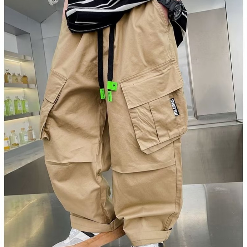 Ddmyshoesvip Boys Workwear Pants Spring Summer Thin Styles Middle Aged Young In Autumn Boys With Straight Sleeves And Loose Legs Street Dance Trend Fo