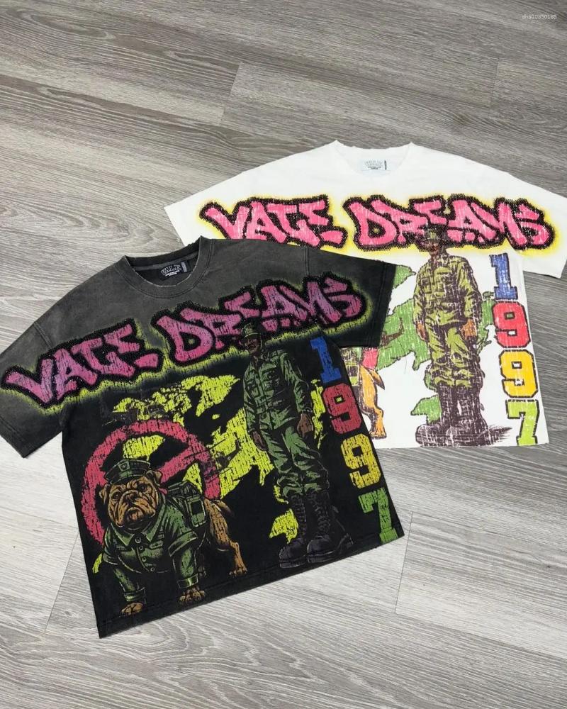 Men's T Shirts Vintage Big Graphic Oversized Tops Harajuku Gothic American All Cotton Short Sleeve Shirt Men Clothing