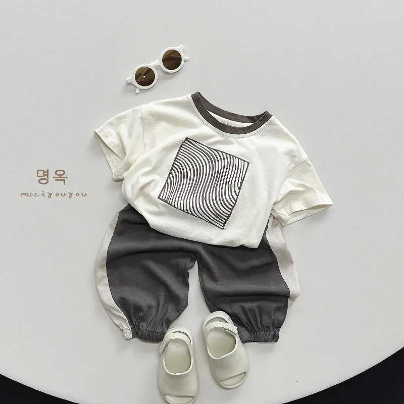 Personalized Printing ~ Summer Boy Short Sleeve T-shirt Korean Cotton Printed Girl Baby Childrens Day Top Fashion Childrens ClT250306