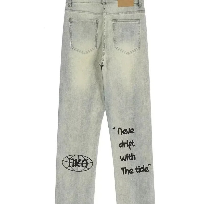 American Gothic Letter Mens Baggy Jeans Y2K Retro Harajuku Straight Denim Trousers Hip Hop Fashion Printed Jean Man Pants 250306wtt