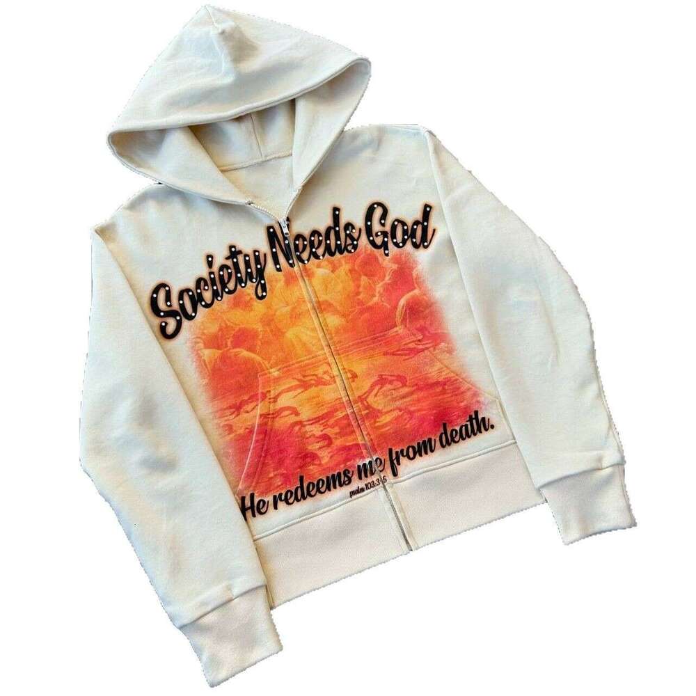 Street hip-hop style printed new loose and casual design, high-street niche hoodie sweatshirt
