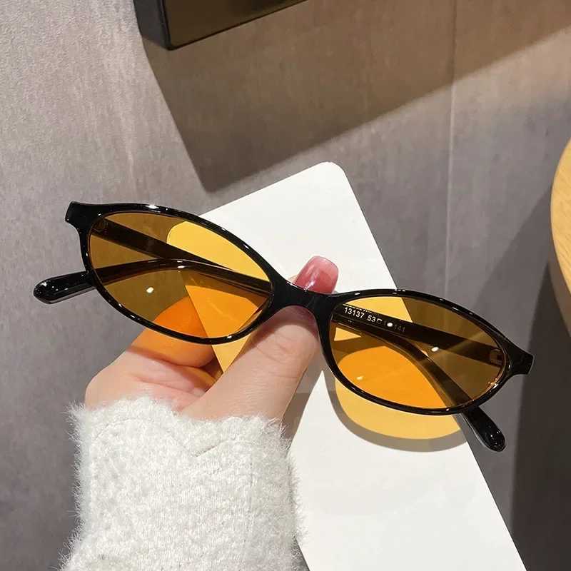 Sexy Small Oval Womens Sunglasses 2024 New Fashion Black Brown Sun Glasses Ladies Shades Trends Summer Unique Eyewear MenXJ250306